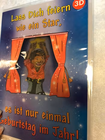 Roliga och Färgglada 3D Motiv Hälsningar Kort med Texter
