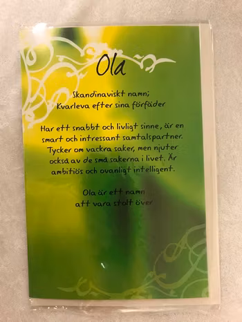 Roliga Hälsningar Kort med Namn och Texter