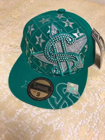 " $ " Broderi Keps med Strass
