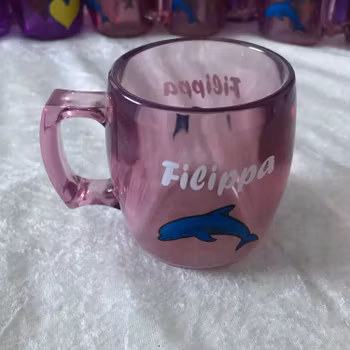 Roliga Akryl Muggar med Namn och Bilder