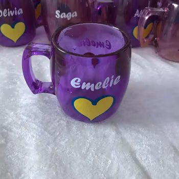 Roliga Akryl Muggar med Namn och Bilder