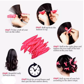 Hår Curlers Svamp Hår Lockar Bowknot Sleep Hair