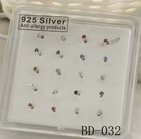 925 Silverpläterad  Näspiercing