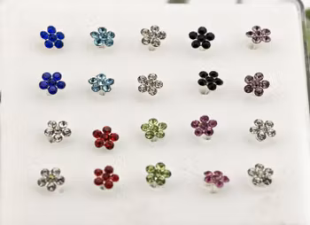 925 Silverpläterad Blommar Näspiercing
