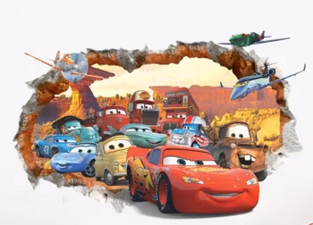 Cars 3D Väggdekor Wallsticker - Barnrummet Väggklistermärken