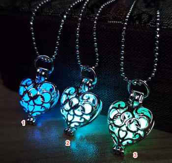 Hjärta Lysande Urholka Glödande Pärlor Halsband