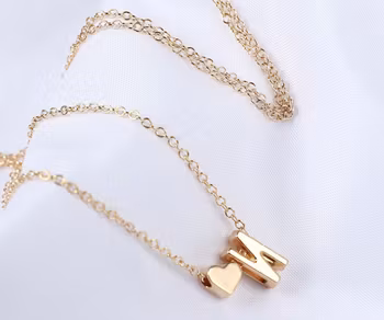 Hjärta Bokstav  Halsband