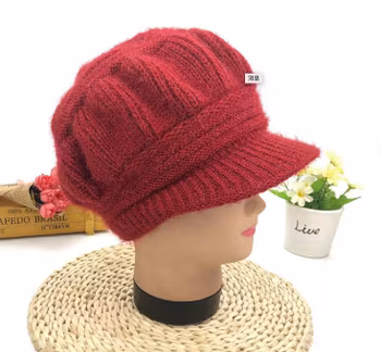 Charmig Vinter Stickad Varm Fleece Hatt