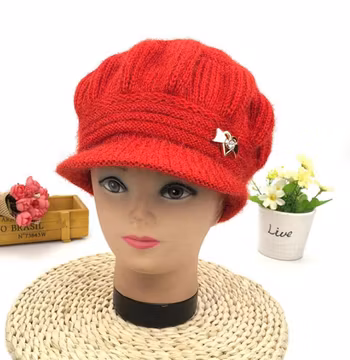 Charmig Vinter Stickad Varm Fleece Hatt