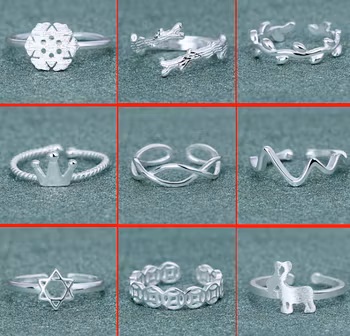 925 Silverpläterad Mode Ringar