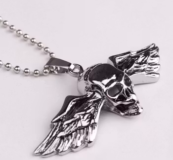 Retro Änglavingar Skalle Halsband