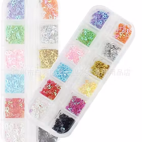 12 Färger Glitter Nageldekoration