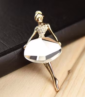 Ballerina Flicka Strass Brosch