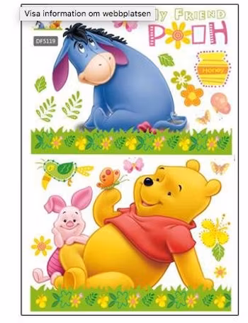 Nalle Puh Väggdekor Wallsticker - Barnrummet Väggklistermärken