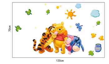 Nalle Puh Väggdekor Wallsticker - Barnrummet Väggklistermärken