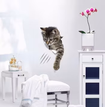 3D Katt Sticker / Väggklistermärken
