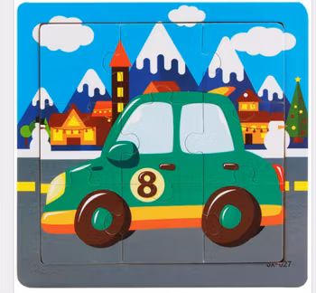 Pedagogisk Barn Trä Pussel, 9 bitar