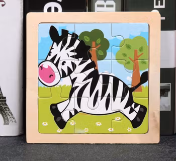 Pedagogisk Barn Trä Pussel, 9 Bitar