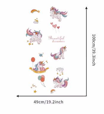 Unicorn Barnrummet Väggklistermärken