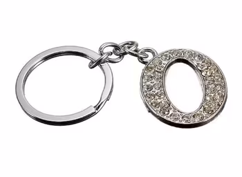 Stora Bokstav Nyckelring med Strass