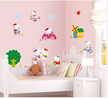 Hello Kitty  Barnrummet Väggklistermärken