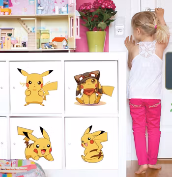 Pikachu Barnrummet Väggklistermärken