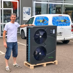 Poolvärmepump - Flotide (Hydro-Pro) 25 kW trefas inverter Black ABS PX25T 75-130 kbm