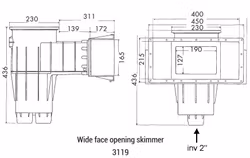 Förhöjningsring till skimmer bräddavlopp longneck wide Hayward 3119