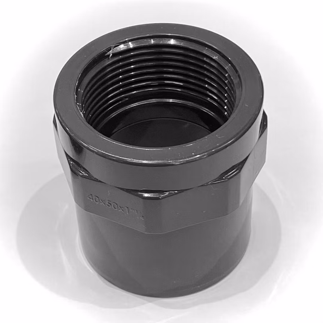 PVC adaptor Utv. 50 mm - 1 1/4" inv gänga.