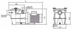 Kripsol Poolpump Koral KSE 200, P1 1,5kW, 400VAC, 2HK - TREFAS