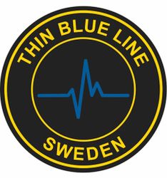 Tygmärke Thin Blue Line runt