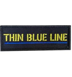 Tygmärke Thin Blue line med blå linje