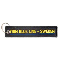 Nyckelring broderad Thinblueline