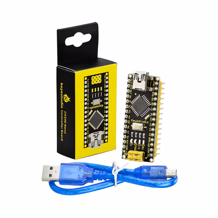 Nano V3.0 med 328P mikrokontroller, kompatibel med Arduino