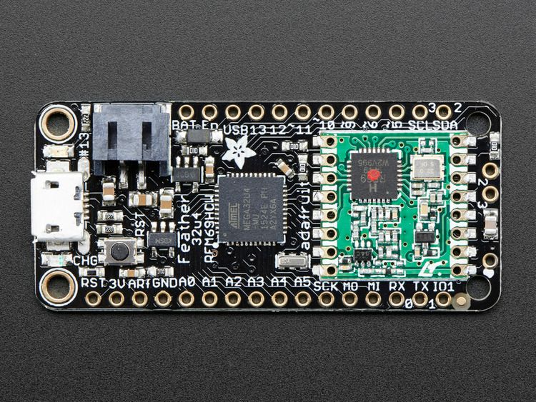 Adafruit Feather 32u4 with RFM69HCW Packet Radio - 433MHz - RadioFruit