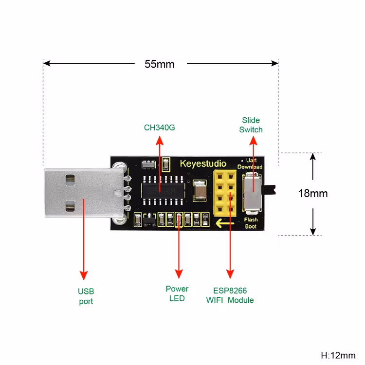 USB to ESP-01S Wifi Module