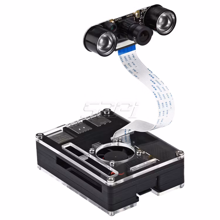 52Pi Original Acrylic ABS Case for Raspberry Pi 4 with DC 5V Cooling Fan