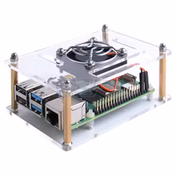 52Pi Acrylic Case Enclosure Cover for Raspberry Pi 4 Model B with Cooling Fan for Raspberry Pi 4B / 3B+ / 3B