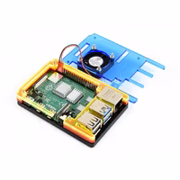 Colorful Rainbow Acrylic Case for Raspberry Pi 4, with Cooling Fan