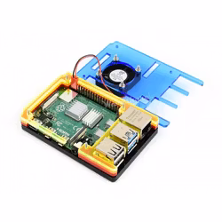 Colorful Rainbow Acrylic Case for Raspberry Pi 4, with Cooling Fan
