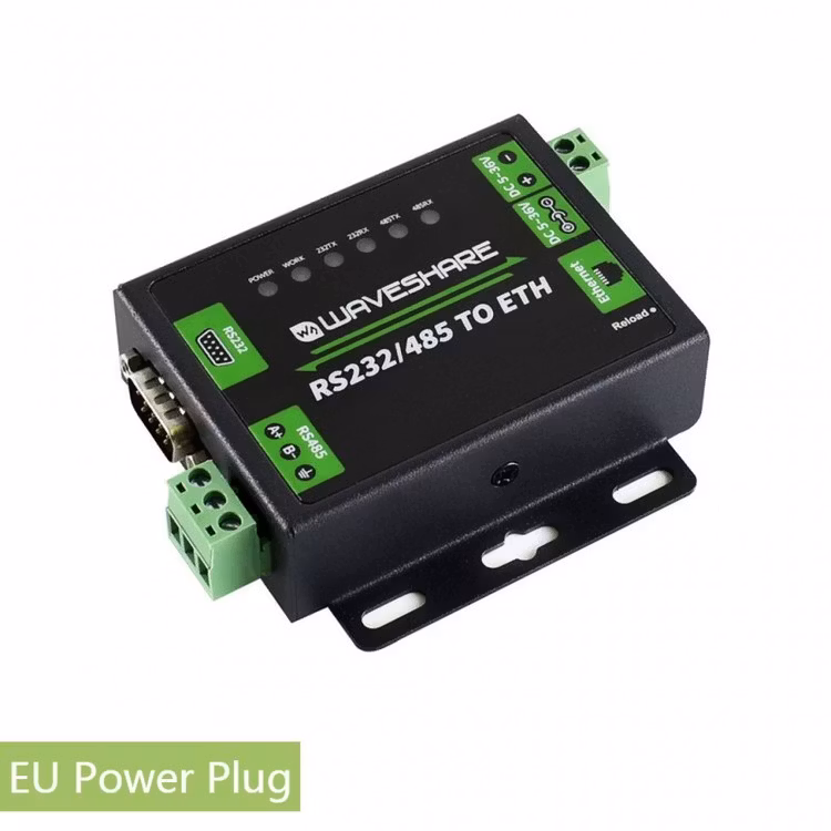 RS232/RS485 to Ethernet Converter support Modbus  EU plug