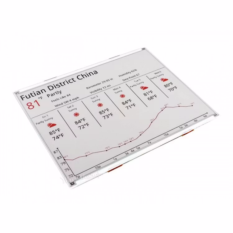 12.48inch E-Ink raw display, red/black/white three-color