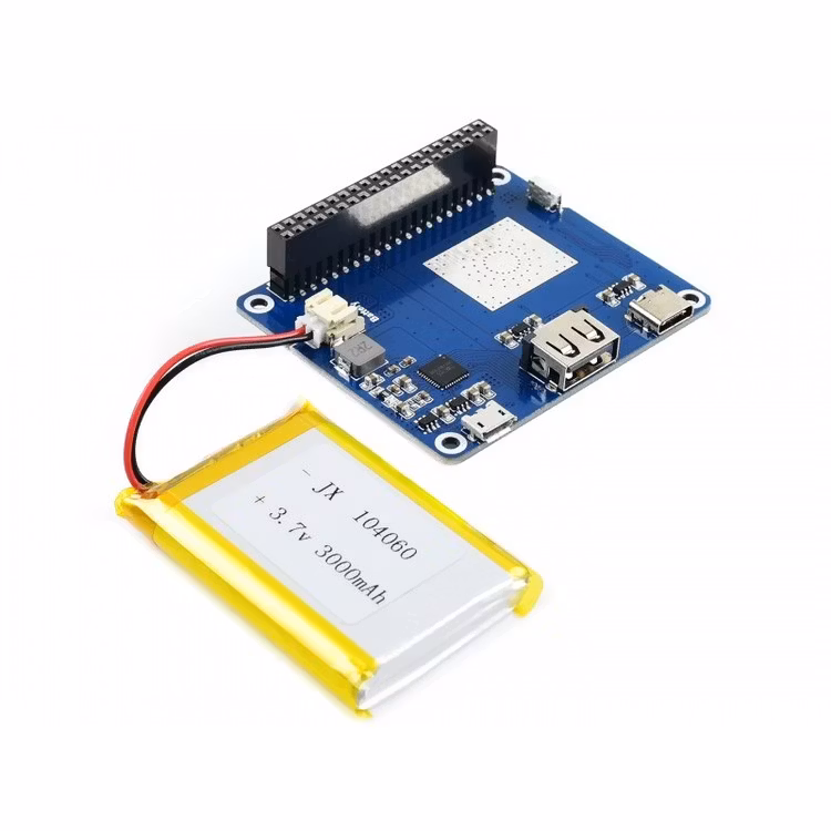 Li-polymer Battery HAT, 5V Output, Quick Charge