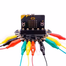 micro:bit expansion board with  buzzer and headphone jack for alligator clips