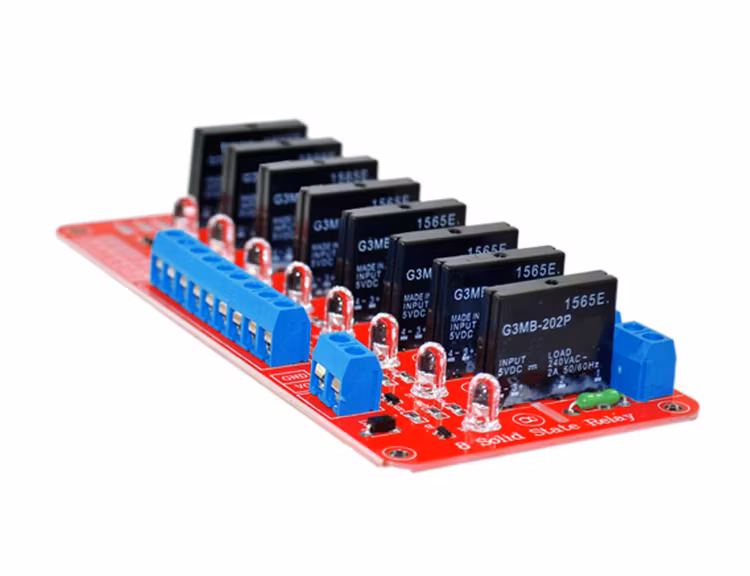 5V 8 Channel SSR Solid State Relay Module Low Level Trigger 2A 240V
