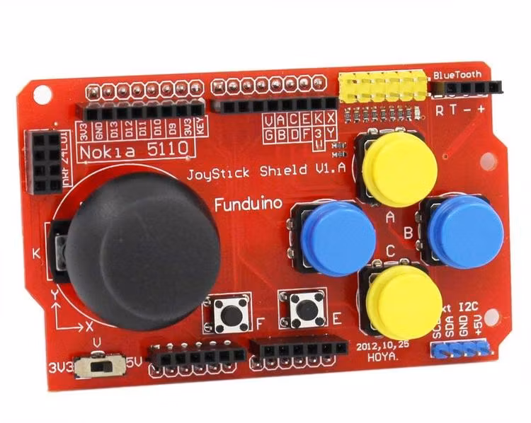 Joystick shield, kompatibel med Arduino