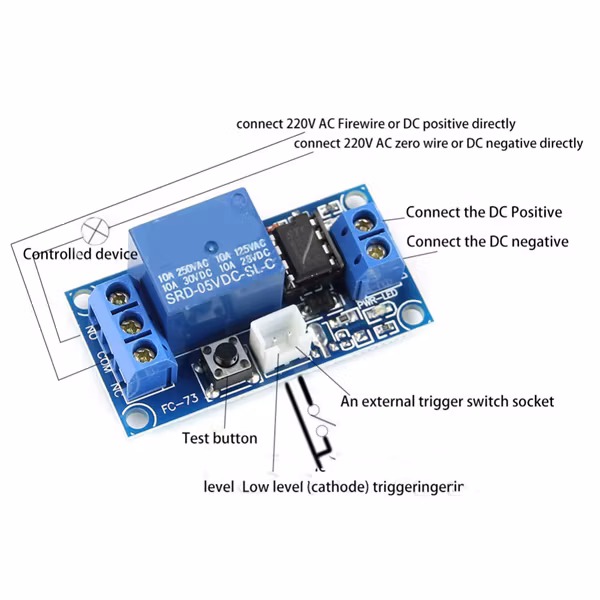 Relay Module With Trigger Line 12V 24V 1 Channel Relay Module 5V