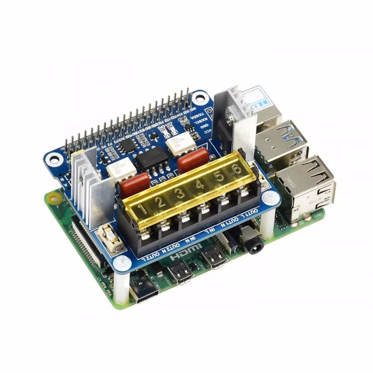 2-CH Triac HAT for Raspberry Pi, Integrated MCU, UART / I2C