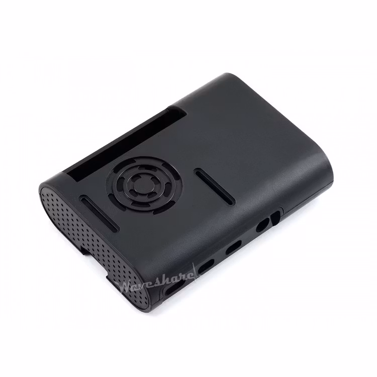 Black ABS Case for Raspberry Pi 4, with Cooling Fan