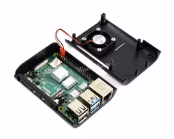Black ABS Case for Raspberry Pi 4, with Cooling Fan